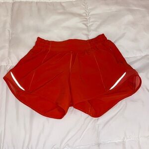 Red Lululemon Hotty Hot Shorts